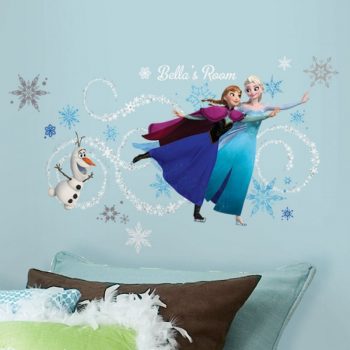 Anna, Elsa & Olaf de Sneeuwpop muursticker Frozen Disney kinderkamer Vrolijke Kleurrijke