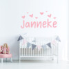 muursticker babykamer roze naam met hartjes lief zacht ideeen inspiratie lieflijk