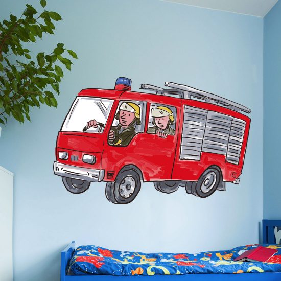 muursticker brandweerauto stickers brandweer fireman firetruck wallsticker