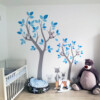 muursticker kinderkamer boom met dieren blauw