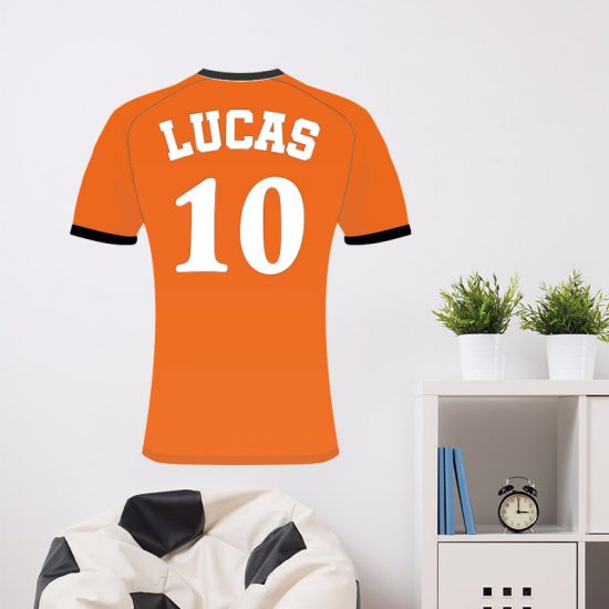 muursticker-voetbalshirt-met-naam-nummer-oranje-nederlands-elftal