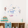 muursticker luchtbalonnen naamsticker ideeen kinderkamer babykamer stoer verven muur blauw