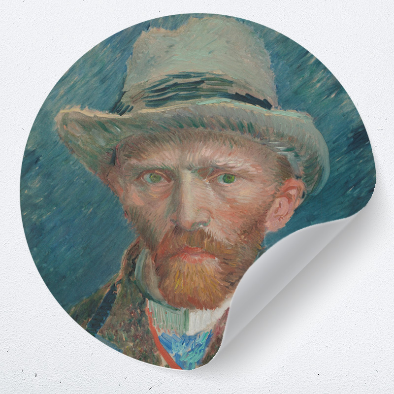 Muurcirkel zelfportret, Vincent van Gogh, 1887? v.a. 7,95 \u0026 Gratis  Verzending - Bekijk Sticker