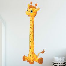 muursticker groeimeter baby giraffe lengte meter deursticker muurdecoratie kinderkamer vrolijk verven wand1