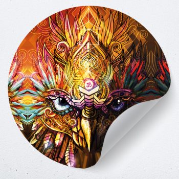 muursticker mandala psychedelisch sy lance kunst psy fi muurdecoratie yoga 2 uil owl