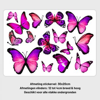 muursticker raamsticker vlinders roze meisjeskamer vrolijk ideeen prinsessen licht paars
