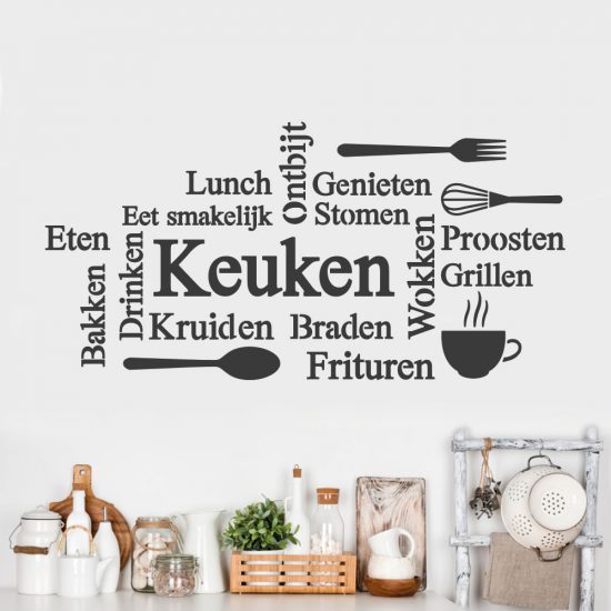 muursticker keuken nederlandse tekst