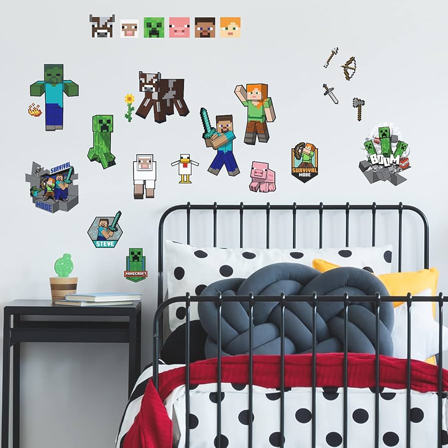 Minecraft Bedroom Stickers Minecraft Personalised Name Wall Sticker